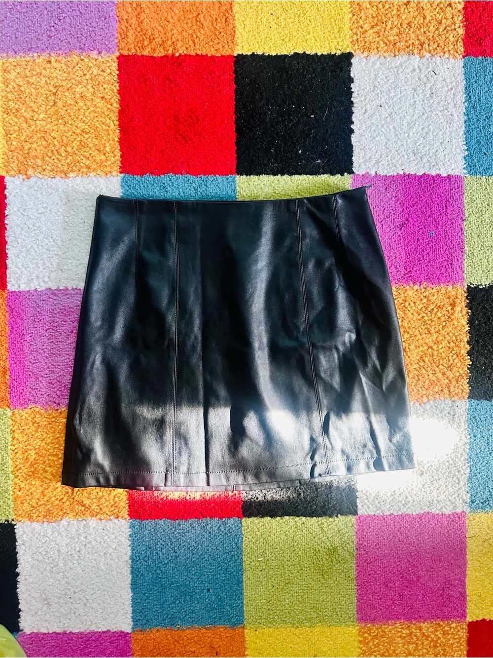 Primark Black Faux Leather Mini Skirt